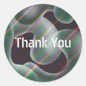 Sticker Rond Moderne argent mercure liquide peinture abstraite (Devant)