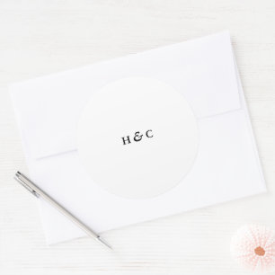 Sticker Rond Moderne Blanc Simple Plaine Mariage élégant