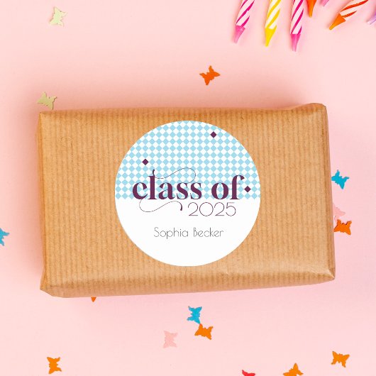 Sticker Rond Moderne Bleu Bourgogne Motif de la casquette de gr