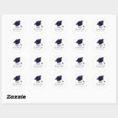Sticker Rond Moderne Blue 2025 Graduation (Feuille)