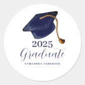 Sticker Rond Moderne Blue 2025 Graduation (Devant)