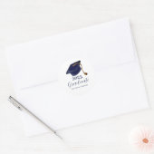 Sticker Rond Moderne Blue 2025 Graduation (Enveloppe)