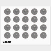 Sticker Rond Moderne Blush Rose et gris scellement (Feuille)