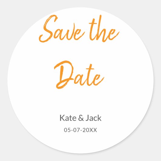 Sticker Rond Moderne boho enregistrer la date ajouter QR nom da (Devant)