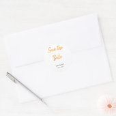 Sticker Rond Moderne boho enregistrer la date ajouter QR nom da (Enveloppe)