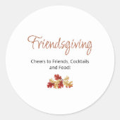 Sticker Rond Moderne Boho Foliing Friendsgiving Thanksgiving (Devant)