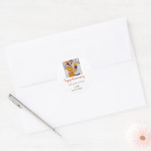 Sticker Rond Moderne boho joyeux anniversaire ajouter nom date (Enveloppe)