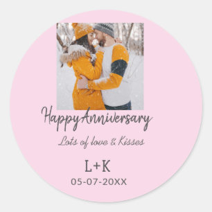 Sticker Rond Moderne boho joyeux anniversaire ajouter nom date