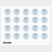 Sticker Rond Moderne Bold Soft Blue 50e Anniversaire Personnali (Feuille)
