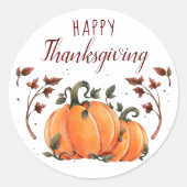 Sticker rond moderne bon thanksgiving Fall (Devant)
