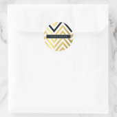 Sticker Rond MODERNE CHEVRON MOTIF doré tendance noir (Sac)