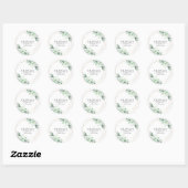 Sticker Rond Moderne Chic Baby shower Or Eucalyptus (Feuille)