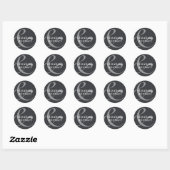 Sticker Rond Moderne Chic Elegant Gris Blanc (Feuille)