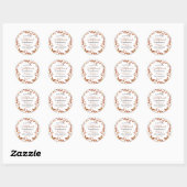 Sticker Rond Moderne Chic Fleur Sauvage Script 1er Anniversair (Feuille)