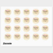 Sticker Rond Moderne Chic Fleurs Rayées (Feuille)