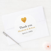 Sticker Rond Moderne Chic Gold Foil Mariage Merci de coeur (Enveloppe)