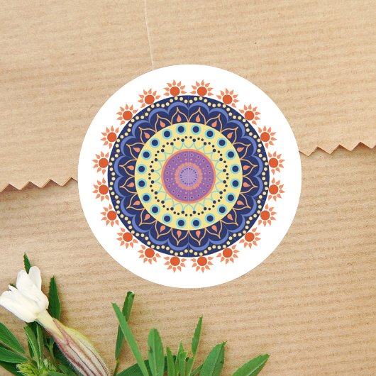 Sticker Rond Moderne Chic Mandala Minimaliste