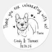 Sticker Rond Moderne Chic Personnalisé Funny Chien Chien Chien  (Devant)