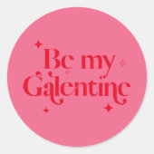 Sticker Rond Moderne Chic Rose Rouge Éperche Ami Galentine (Devant)