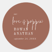 Sticker Rond Moderne Chic Rust Terracotta Notre Amour Est Poppi (Devant)