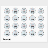 Sticker Rond Moderne Cute Éffrayant Un Halloween Garçon 1er Ann (Feuille)