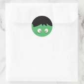 Sticker Rond Moderne Cute Frankenstein Monster Halloween (Sac)