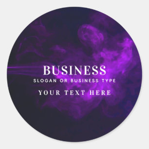 Sticker Rond Moderne Dark & Moody Purple Smople Business
