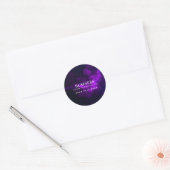 Sticker Rond Moderne Dark & Moody Purple Smople Business (Enveloppe)