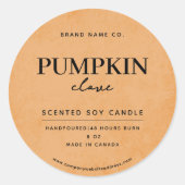 Sticker Rond Moderne Dusty Orange Rustique (Devant)