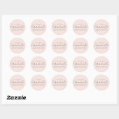 Sticker Rond Moderne écriture manuscrite de script Blush Gradua (Feuille)