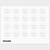 Sticker Rond Moderne Élégant Beige Blanc (Feuille)