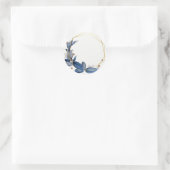 Sticker Rond Moderne Elegant bleu et or (Sac)