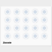 Sticker Rond Moderne Elegant Bleu Snowflake Adresse de retour (Feuille)
