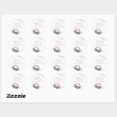 Sticker Rond Moderne Elegant Crabe Bleu Aquarelle Adresse de re (Feuille)