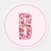 Moderne Élégant Floral Rose Monogramme Lettre B