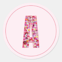 Moderne Élégant Monogramme Floral Lettre A Rose