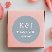 Sticker Rond Moderne Élégant Monogramme Merci Mariage Faveur