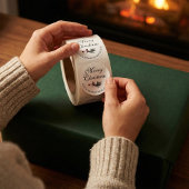 Sticker Rond Moderne élégant Pin de Noël Verdure