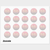 Sticker Rond Moderne élégant rose gris & or lashes (Feuille)
