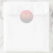 Sticker Rond Moderne élégant rose gris & or lashes (Sac)
