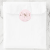 Sticker Rond Moderne élégant rose & rose or lashes (Sac)
