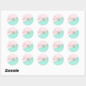 Sticker Rond Moderne élégant rose & rose or lashes (Feuille)