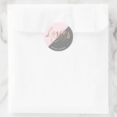 Sticker Rond Moderne élégant rose & rose or lashes (Sac)