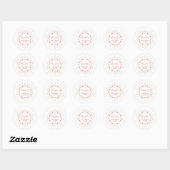 Sticker Rond Moderne Élégant Simple Chic Rose Poudré Mandala (Feuille)