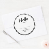 Sticker Rond Moderne Élégant Simple Nom de réunion de famille (Enveloppe)