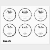 Sticker Rond Moderne Élégant Simple Nom de réunion de famille (Feuille)