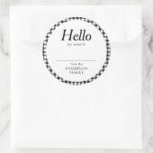 Sticker Rond Moderne Élégant Simple Nom de réunion de famille (Sac)