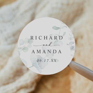 Sticker Rond Moderne Elégant Verdure Mariage minimaliste