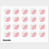Sticker Rond Moderne élégante marbre & lachette rose or lashes (Feuille)