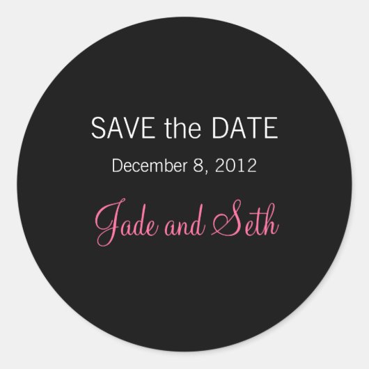 Sticker Rond moderne enregistrer la date (Devant)